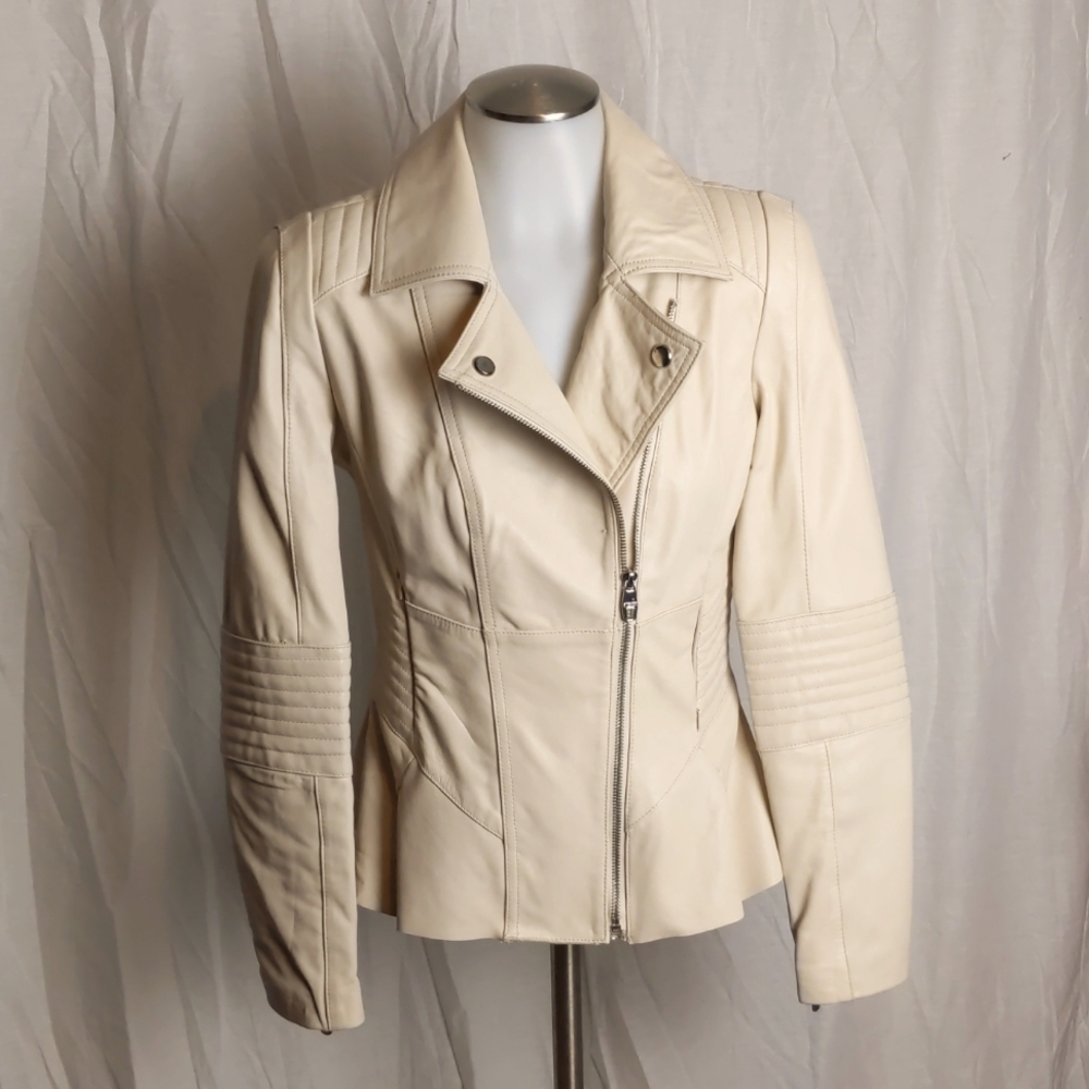 Cream leather jacket